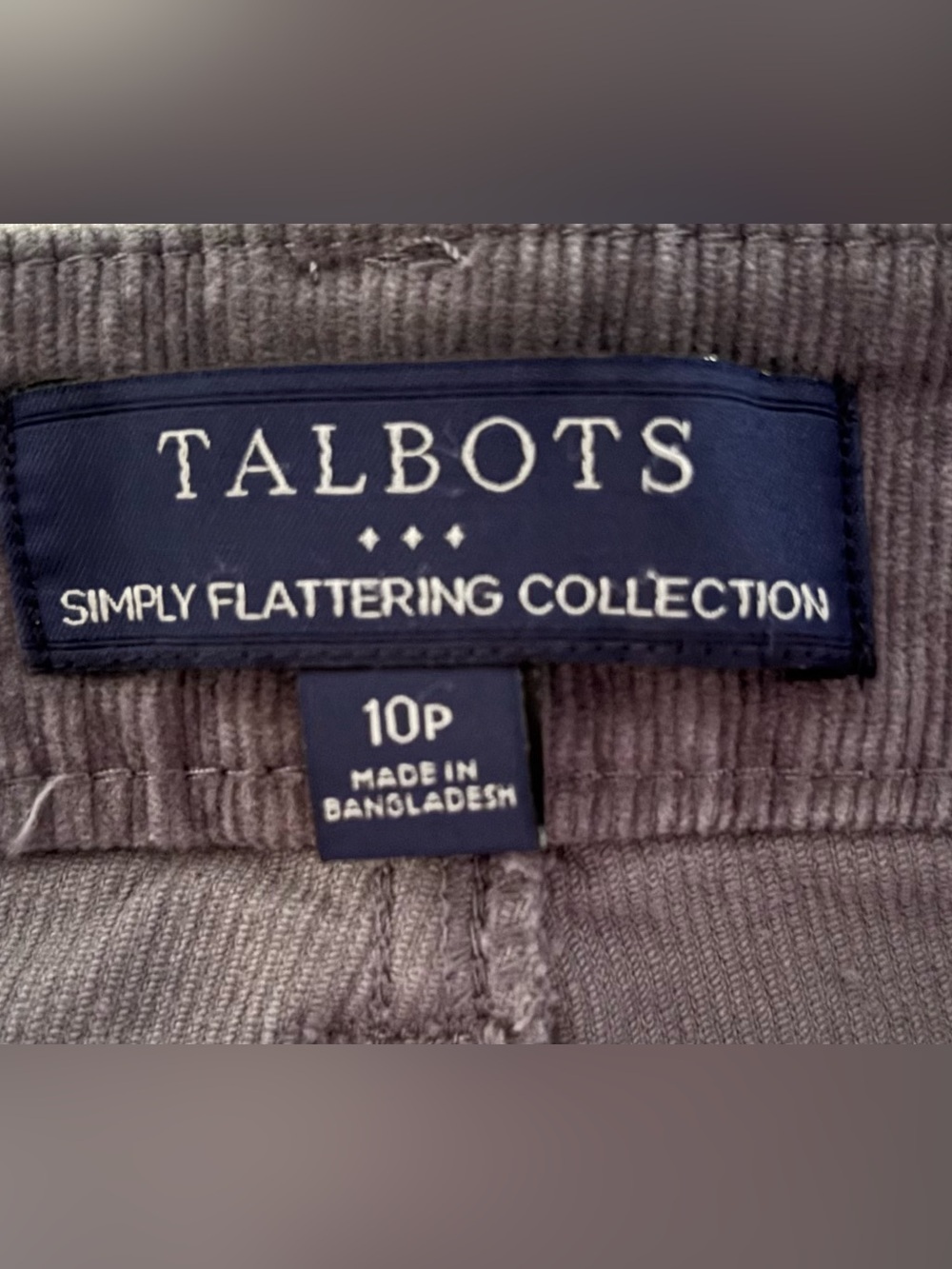 Talbots Women's Straight-Leg Corduroy Jeans - Gray - Picture 4 of 5
